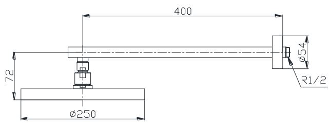 Bản vẽ bát sen tắm TX488SZ TOTO gắn tường