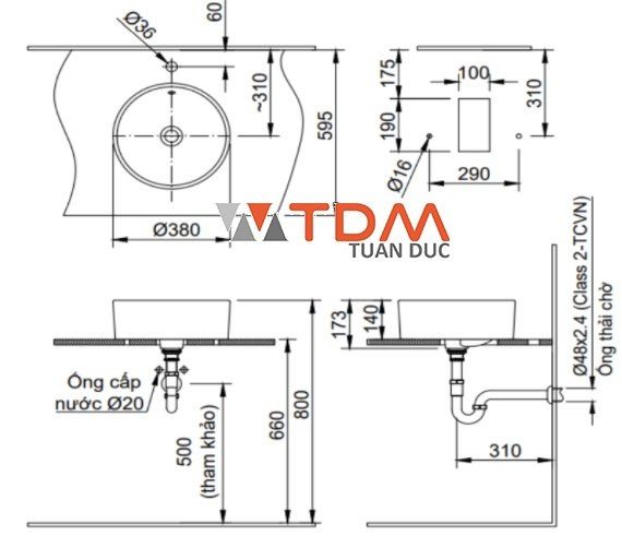 Bản vẽ bồn rửa mặt lavabo INAX L295V