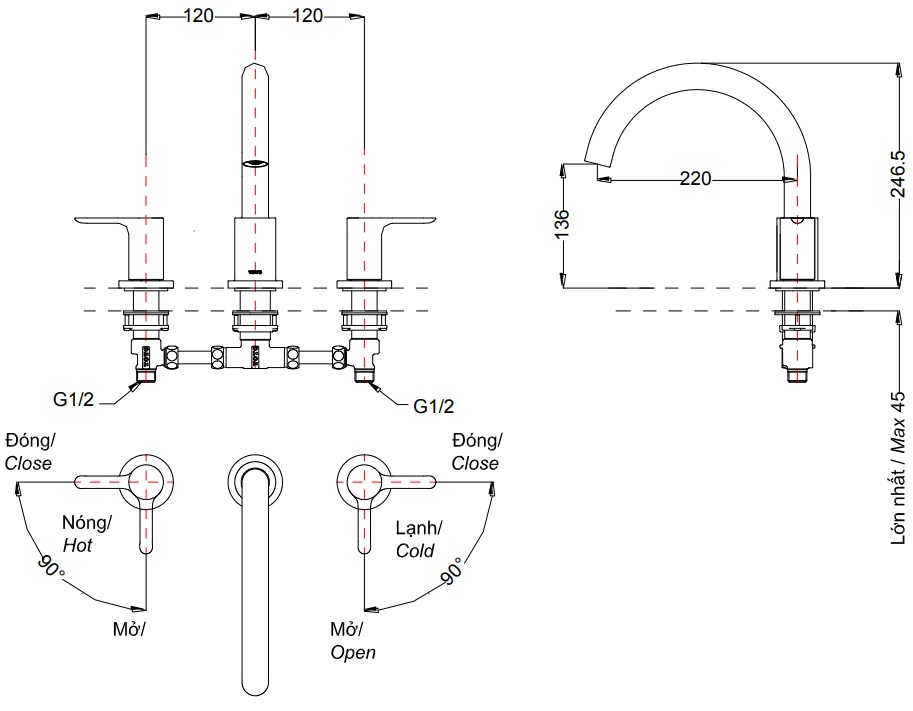 Bản vẽ sen tắm xả bồn TBS01201B