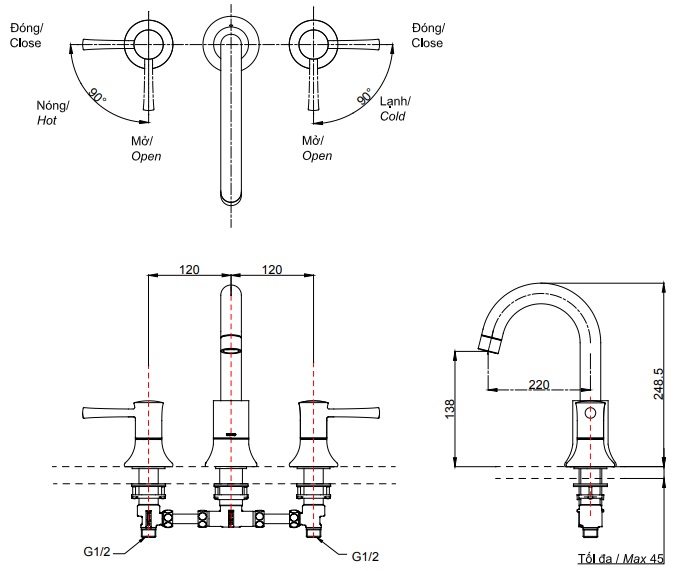 Bản vẽ sen tắm xả bồn TBS02201B