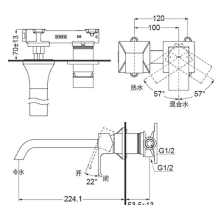 Bản vẽ kỹ thuật vòi TOTO TLG08308B