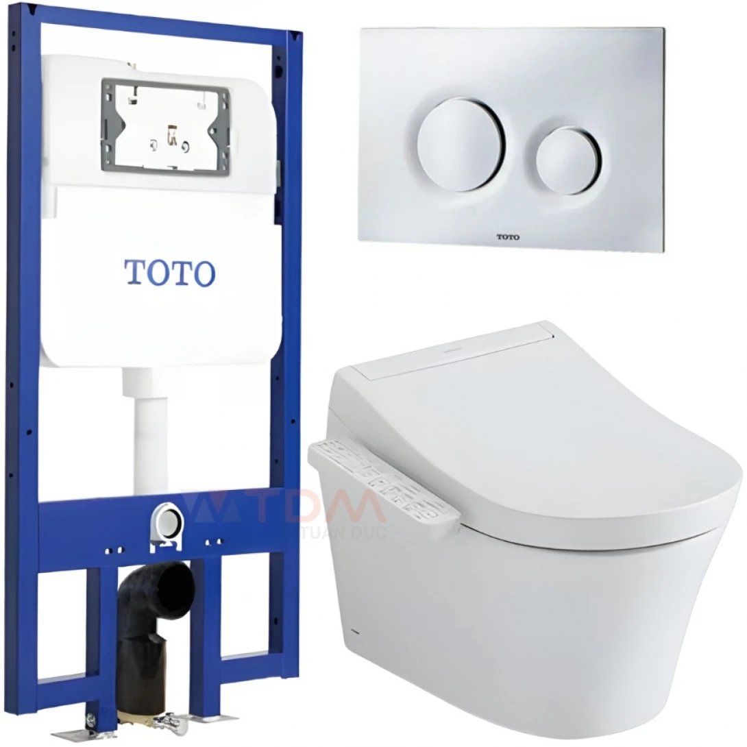 Bồn Cầu TOTO CW553C/TCF33370GAA/WH172AT/MB174P#SS Nắp Điện Tử Treo Tường