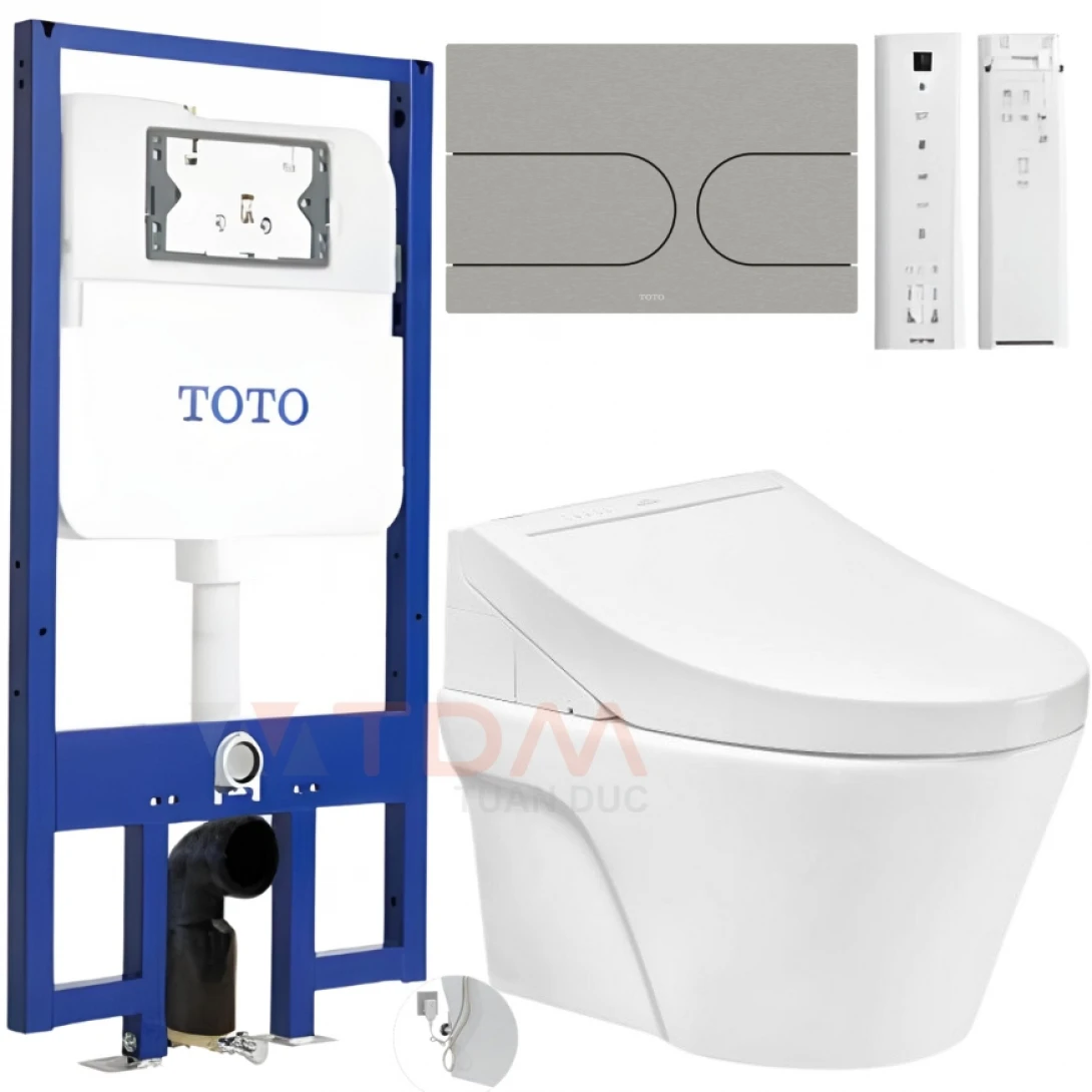 Bồn Cầu TOTO CW822RA/TCF24410AAA/WH172A/MB175M#SS Nắp Điện Tử Treo Tường