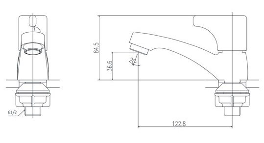 Bản vẽ kỹ thuật vòi lạnh Inax LFV-13B