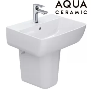 Lavabo Inax AL-312V/L-298VC Treo Tường Chân Ngắn Aqua Ceramic Chậu Rửa Lavabo