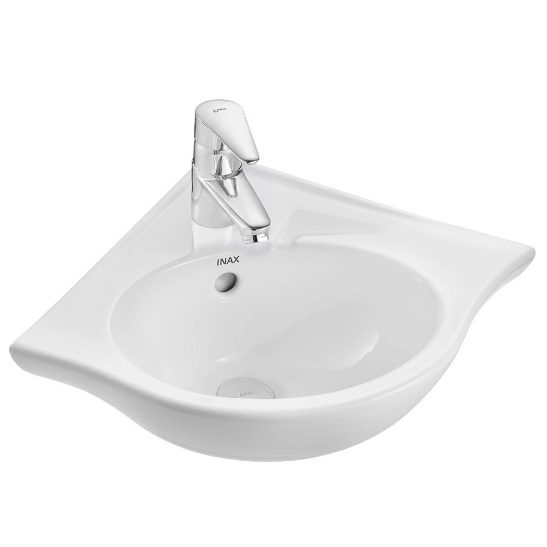 Chậu rửa lavabo góc Inax L-281V treo tường 390 x 350 mm - Tuấn Đức