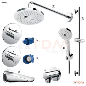 Sen Tắm TOTO TBV01406B TBV01102B TBW01004A TBW01010A TBW01016B Âm Tường 3 Đường Nước Vòi Sen Tắm Âm Tường