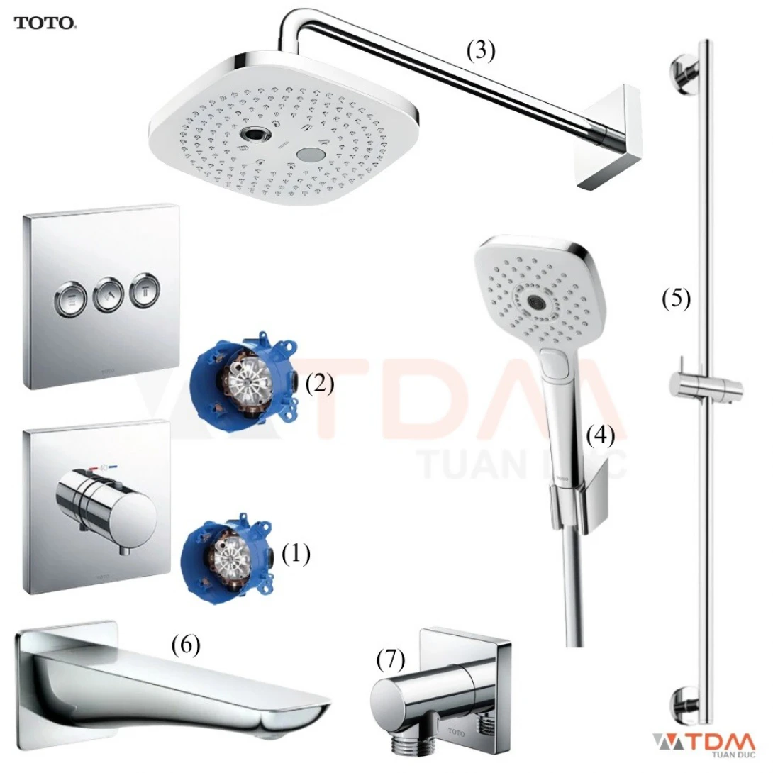 Sen Tắm TOTO TBV02402B TBV02105B TBW02004A TBW02006A TBW01015B TBG02001B Âm Tường 3 Đường Nước - Tuấn Đức