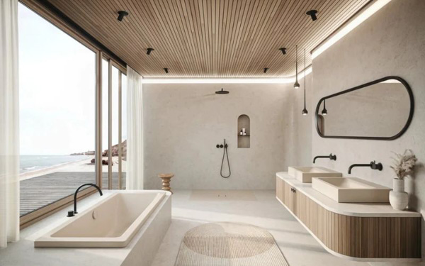 Phòng tắm 6m2 thiết kế mở, tạo sự thoáng đãng cho không gian