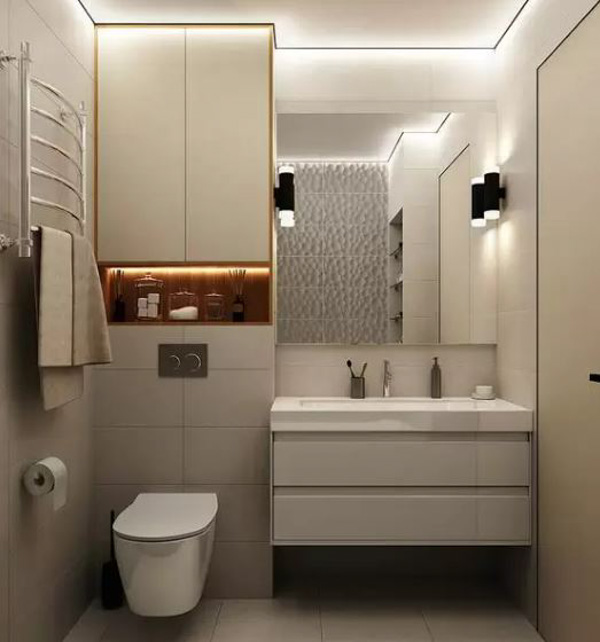 Thiết kế phòng tắm 3m2 với đồ dùng hiện đại tiện nghi