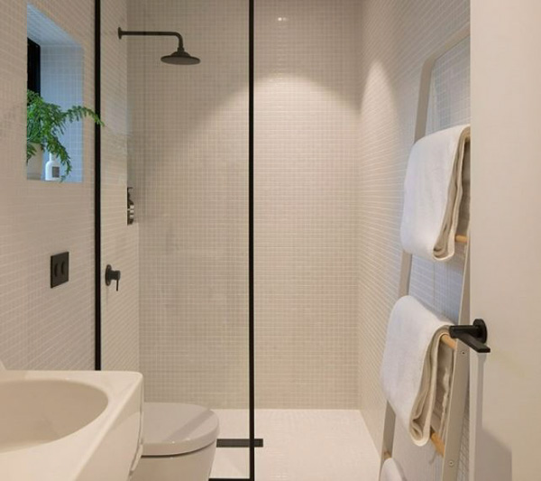 Thiết kế phòng tắm 3m2 sử dụng vách kính trong suốt