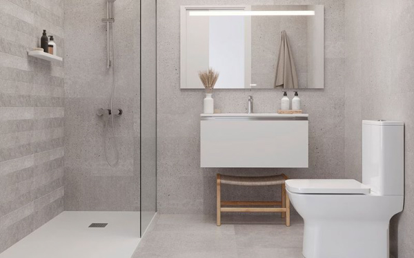 Thiết kế phòng tắm nhỏ 1m2 ốp đá, trang trí nội thất đơn giản, hài hòa