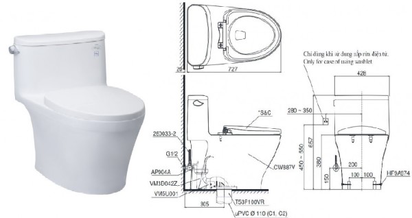 Vì sao cần quan tâm đến kích thước bồn cầu TOTO?