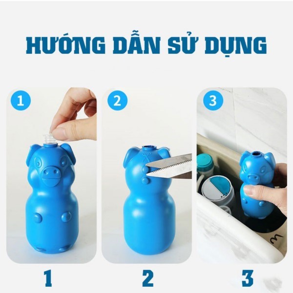 Cách sử dụng con heo thả bồn cầu